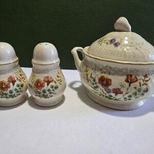 Mikasa Sugar Bowl with Salt & Pepper Shakers